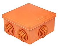 Коробка распределительная 80×80×40 (6 муфт д26), IP54, ОП, оранжевый негорючая ПВ-0 Gusi