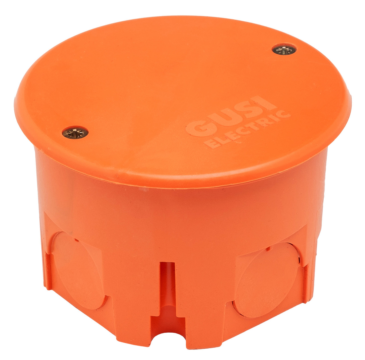 Коробка распределительная круглая 68х45, для сплошных стен, IP30, СП, оранжевый негорючая ПВ-0 Gusi - фото 1 - id-p90397770