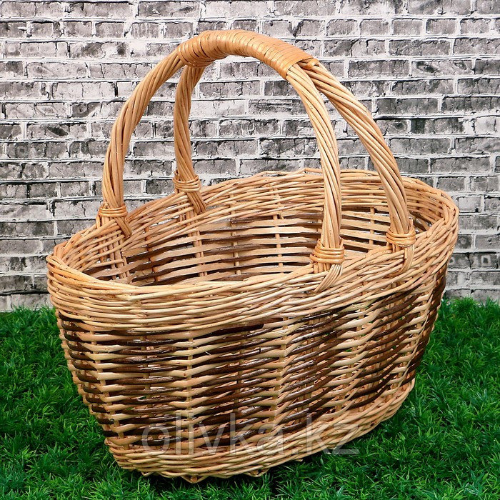 Корзина «Пикник», дно:32×15 см, верх:42×28 см, H=21/37 см, лоза