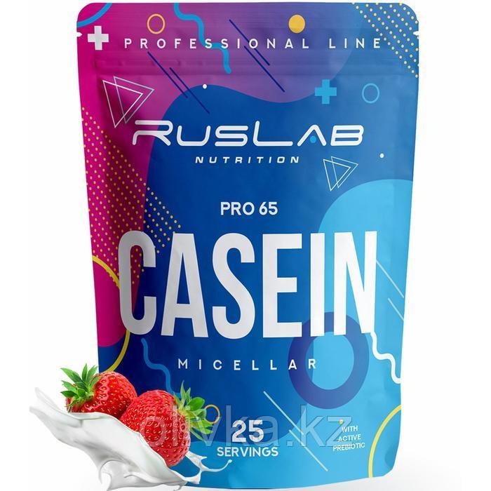 Протеин RusLabNutrition Casein Pro 65 Клубника со сливками, 800 г