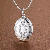 Кулон-медальон на цепочке "Медальон-виньетка" серебрение, фото 5