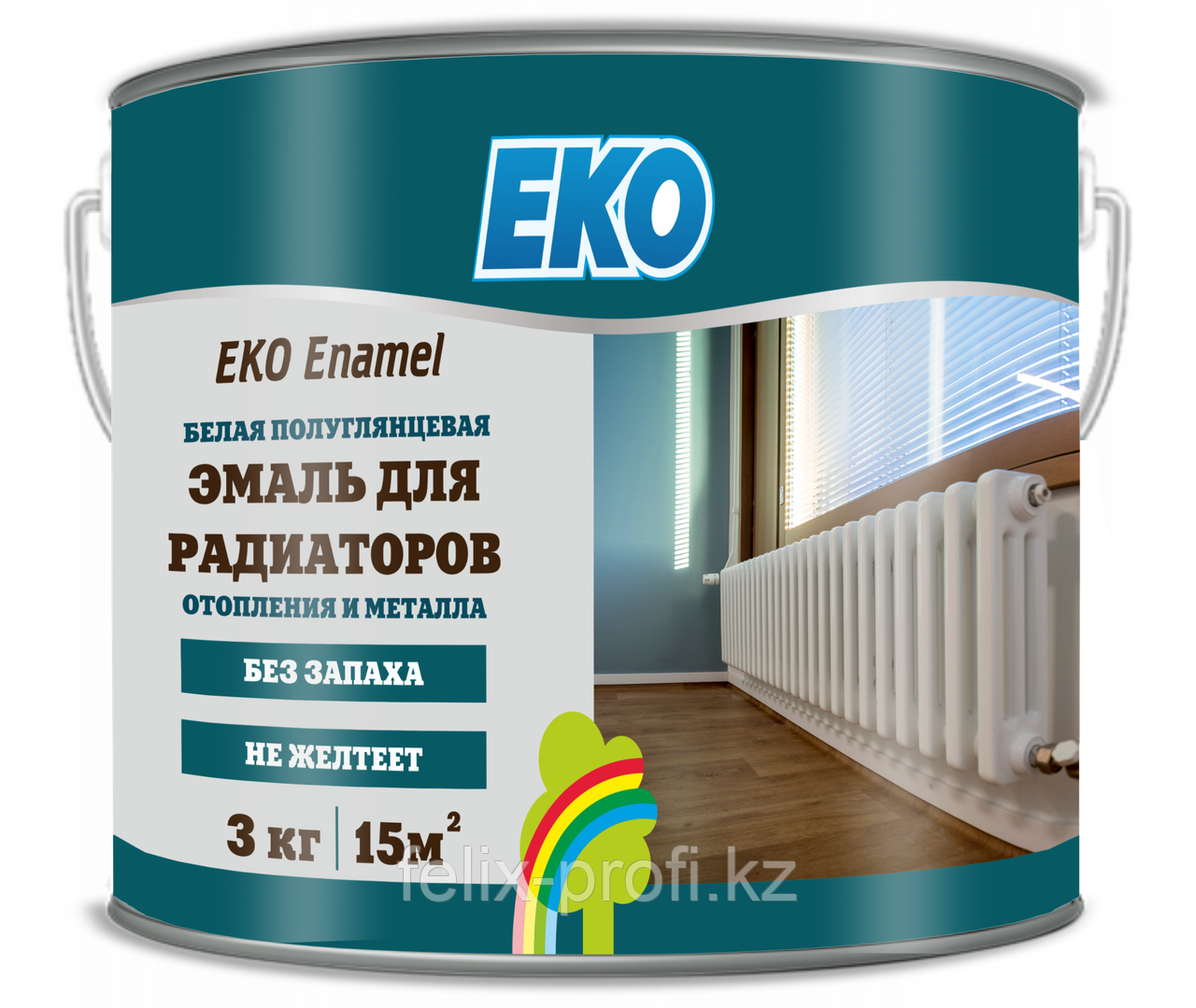 EKO ENAMEL, эмаль для метала и радиаторов отопления  (ПОЛУГЛЯНЦЕВАЯ) 2 кг.
