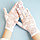 Перчатки Сетка капроновые ажурные с вышивкой короткие белые, фото 4