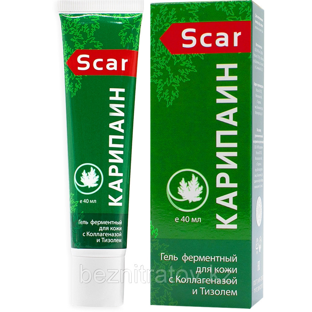 Карипаин Scar гель ферментный для кожи с Коллагеназой и Тизолем 40 мл. - фото 1 - id-p90443295