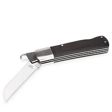 Нож электрика монтерский большой складной с прямым лезвием и пяткой