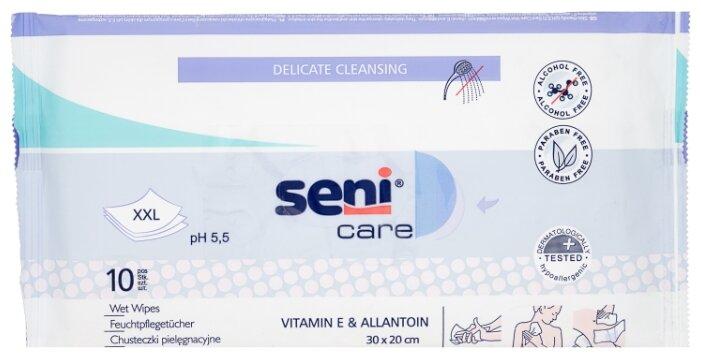 Сени (Seni Care), салфетки влажные с витамином Е,10 шт