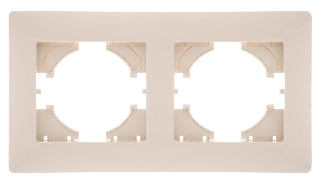 Рамка для розеток и выключателей 2-местная, цвет бежевый Gusi Bravo - фото 1 - id-p90451497