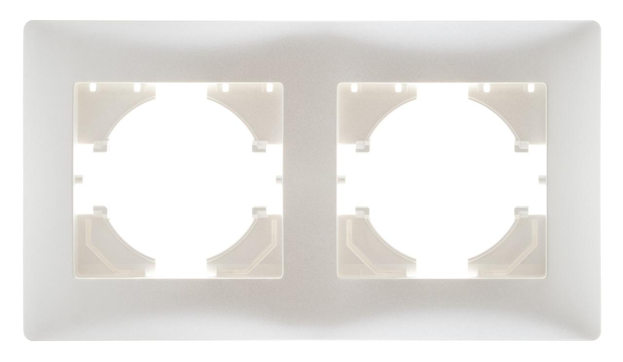 Рамка для розеток и выключателей 2-местная, цвет жемчуг Gusi Bravo - фото 1 - id-p90451525