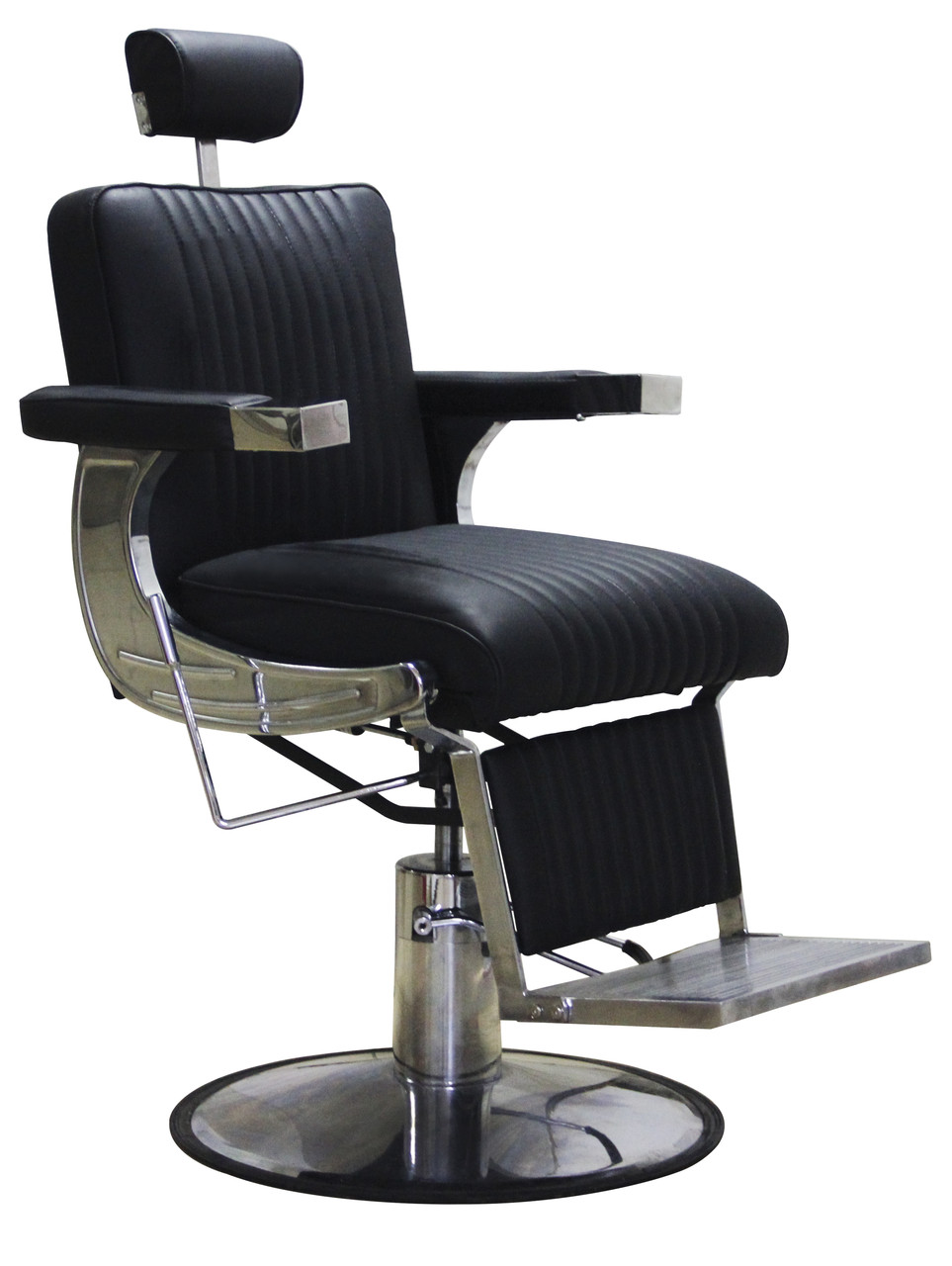 AS-7784 Кресло парикмахерское для барбершопа (черное, гладкое) - фото 1 - id-p90450690