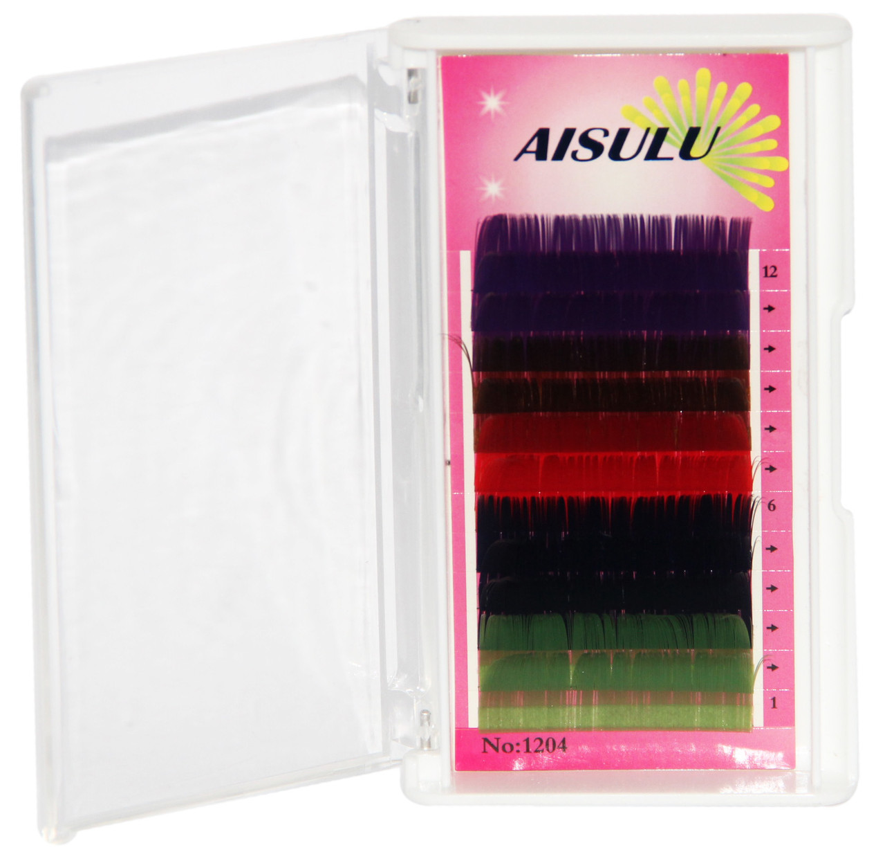 Ресницы цветные AISULU одинарные на планшете 14 мм -1204D №31189 - фото 1 - id-p89879224