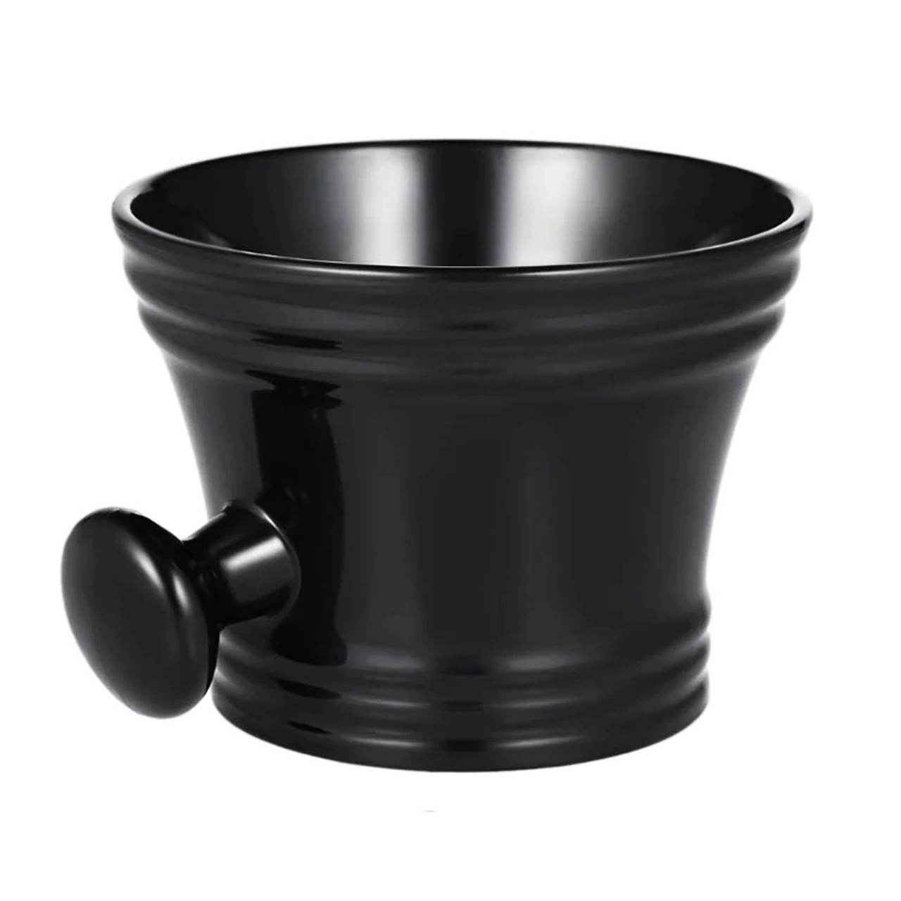 Чаша для бритья, #35279 Ø 11 см пластиковая с ручкой, черная (в коробке) №84749(2) - фото 1 - id-p89877676