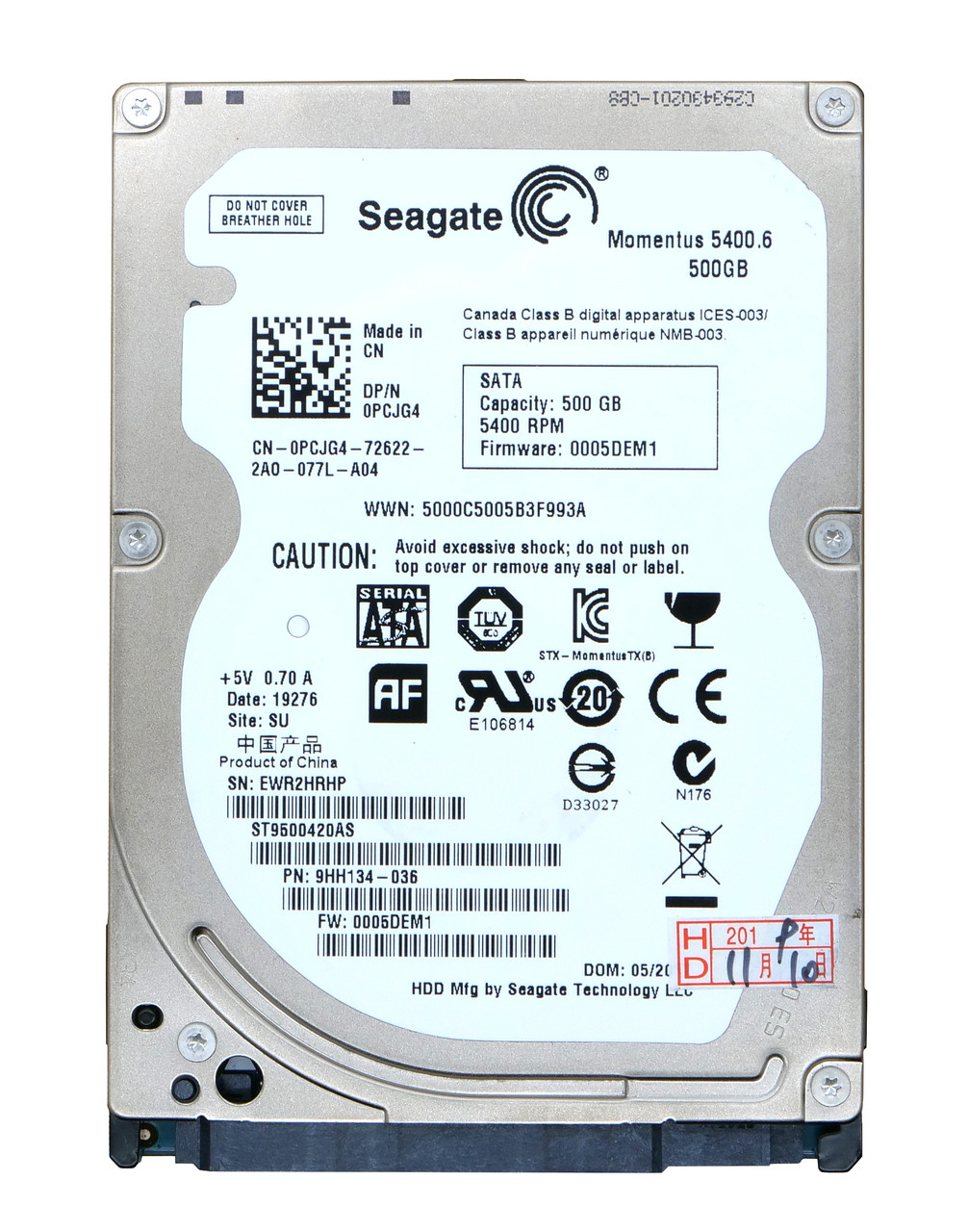 Жесткий диск HDD 500 GB 2.5"