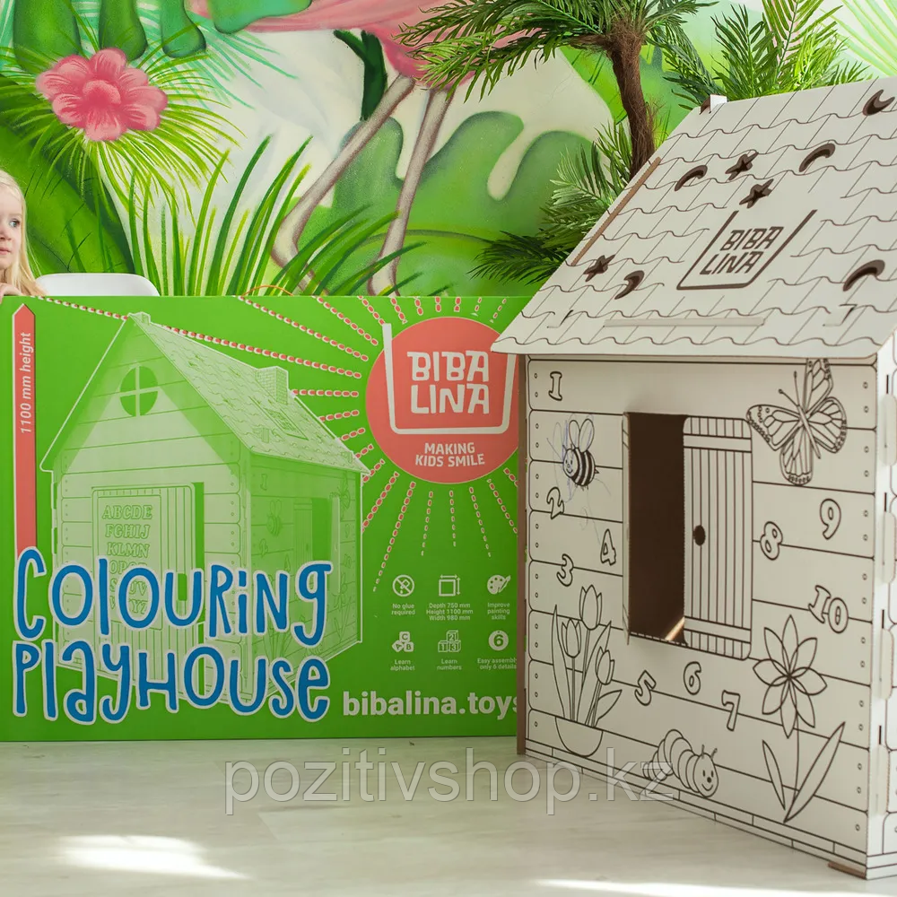 Домик раскраска БибаЛина Colouring play house с английским алфавитом. - фото 4 - id-p90471218