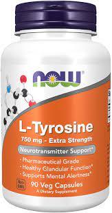 БАД L-тирозин, с повышенной силой действия, 750 мг, (90 растительных капсул) Now Foods