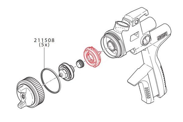 Уплотнительное кольцо для воздушной головки краскопультов Satajet 5000 B - фото 2 - id-p90483554