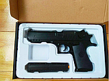 Пистолет детский с глушителем металлический пневматический Air Sport Gun K-111S., фото 3