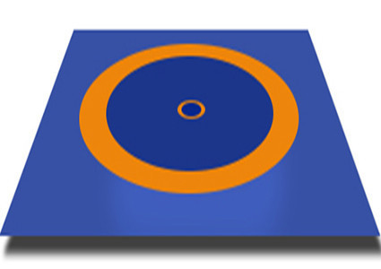 Борцовский ковер трехцветный 10х10м с покрышкой, толщина 5 см