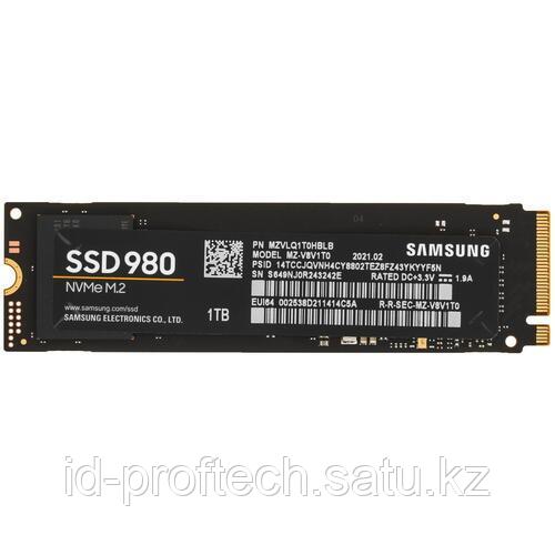 Твердотельный накопитель 1000GB SSD Samsung 980 NVMe M.2 2280 R3500Mb-s W3000MB-s MZ-V8V1T0BW - фото 1 - id-p90488234