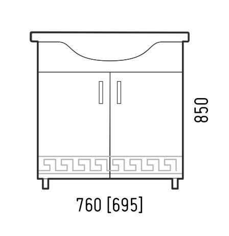 Тумба напольная Koral Олимп 75 K413349 белая (Элеганс 75) - фото 4 - id-p90536468