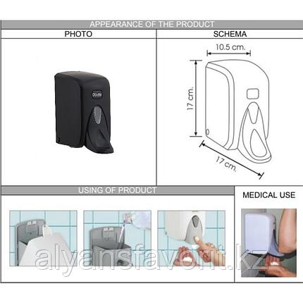 Диспенсер (дозатор) для жидкого мыла локтевой 500 мл.S5МB,чёрный.Vialli, фото 2