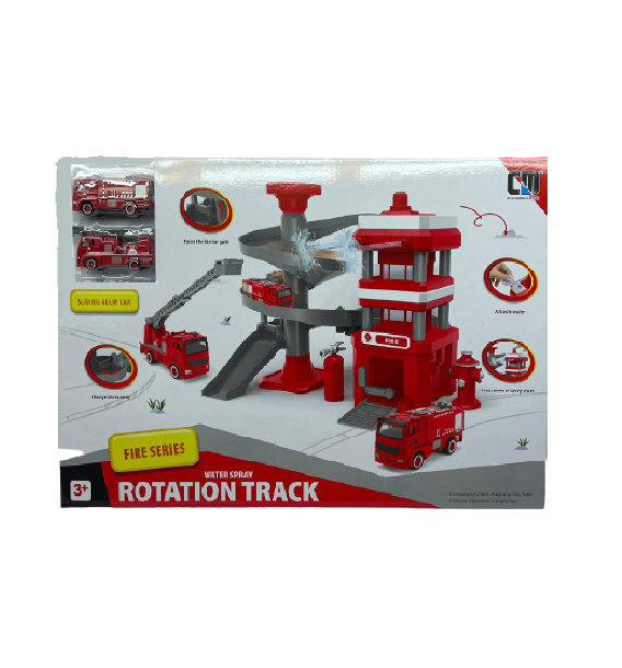 Игровой набор "Пожарная станция Rotation Track Fire Series" со звуковыми эффектами и светом