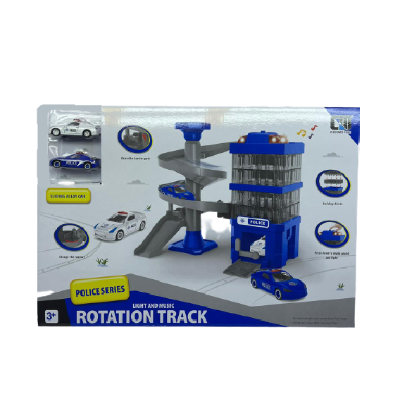 Игровой набор "Полицейская станция Rotation Track Police Series" со звуковыми эффектами и светом