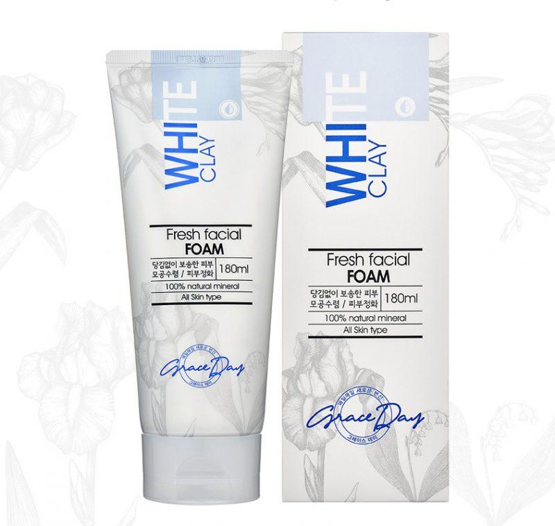 Пенка для умывания лица Grace Day White Clay Fresh Facial Foam с белой глиной