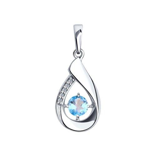Подвеска Diamant (SOKOLOV) серебро с родием, топаз фианит 94-330-00695-1