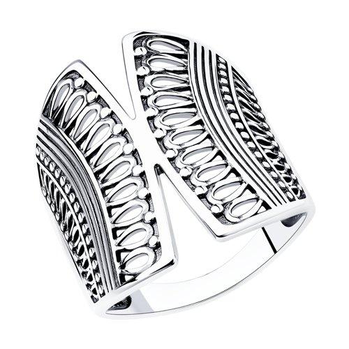 Кольцо DIAMANT ( SOKOLOV ) из черненного серебра, без вставок 95-110-01113-1 размеры - 18 18,5