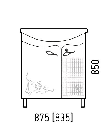 Тумба Corozo ВЕНЕЦИЯ 85 с корзиной для белья (K413355) - фото 3 - id-p90687820