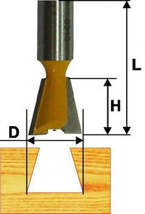 Фреза пазовая Ф12,7Х12,7 мм, 14°, ласточкин хвост, хвостовик 8 мм