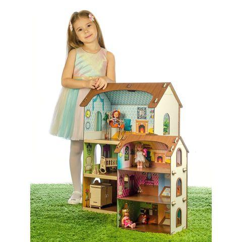Кукольный домик - конструктор из дерева с набором декоративных наклеек («Лоли») - фото 3 - id-p90746483