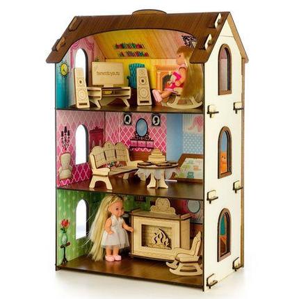 Кукольный домик - конструктор из дерева с набором декоративных наклеек («Лоли»), фото 2