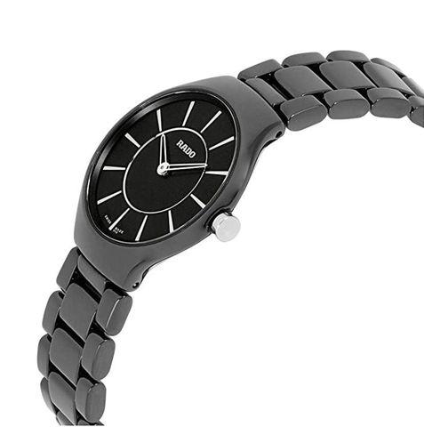Часы наручные RADO Ceramic True Thinline Black с кварцевым механизмом Miyota [реплика AA+] (Черный графит) - фото 2 - id-p90747217