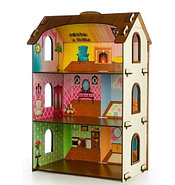 Кукольный домик - конструктор из дерева с набором декоративных наклеек («Лоли»), фото 4