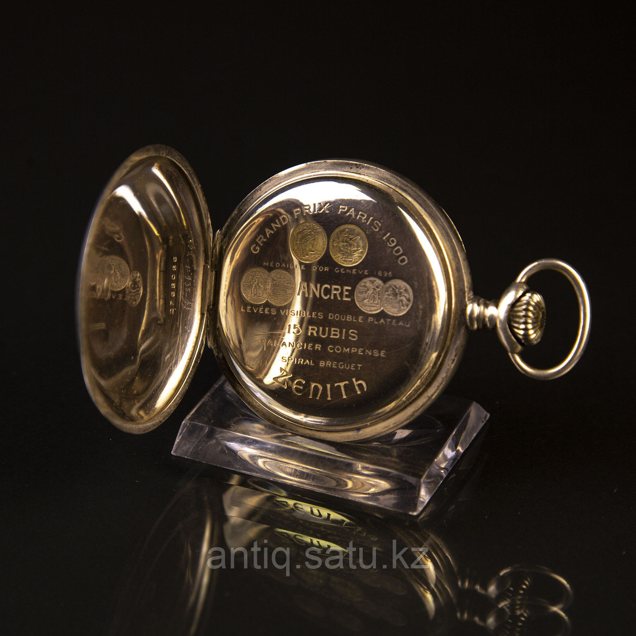 Серебряные карманные часы «Zenith» (Зенит) Grand Prix Paris 1900 Швейцария, 800 проба Вес 95 грамм - фото 8 - id-p90753571