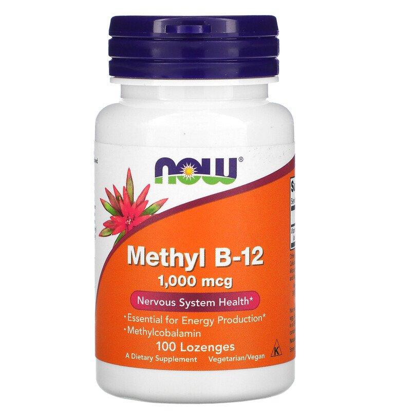 Methyl B-12, метилкобаламин, 1000 мкг, 100 пастилок, Now Foods - фото 1 - id-p88099452