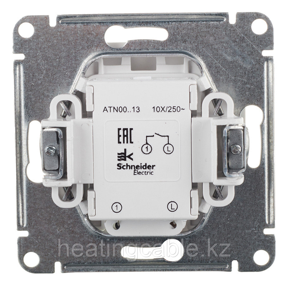 Atlas Design выключатель 1- клавишный с подсветкой, МЕХАНИЗМ, скрытая установка белый - фото 5 - id-p90760302