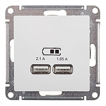 Atlas Design USB розетка А+А, 5В/2,1А,2*5В/1,05А, МЕХАНИЗМ,  скрытая установка белый, фото 2