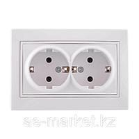 Розетка двойная с/з керамика