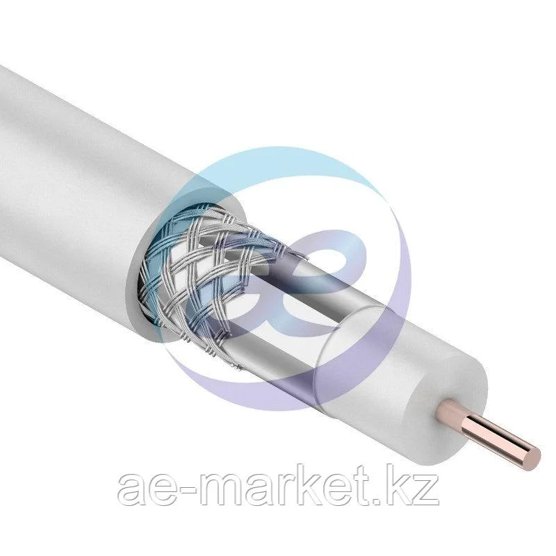 Кабель RG-6U, (48%), 75 Ом, 100м., белый  PROCONNECT