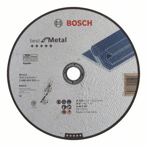 Круг отрезной по металлу 230х3,0 BOSCH арт. 2608600324