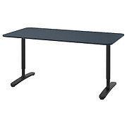 BEKANT БЕКАНТ Письменный стол, линолеум синий/черный, 160x80 см