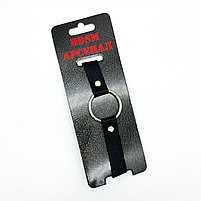 Кляп-кольцо BDSM  Арсенал, из черной кожи, фото 2