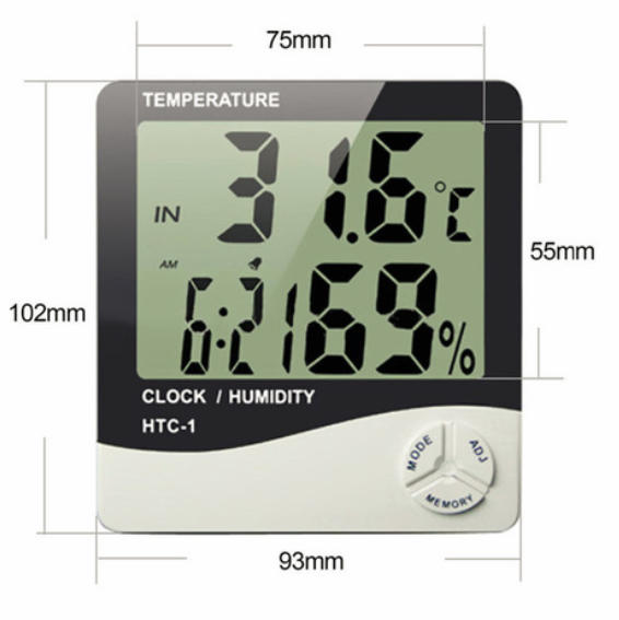 HTC-1 цифровой LCD термометр часы гигрометр 3 в 1 - фото 6 - id-p90783744