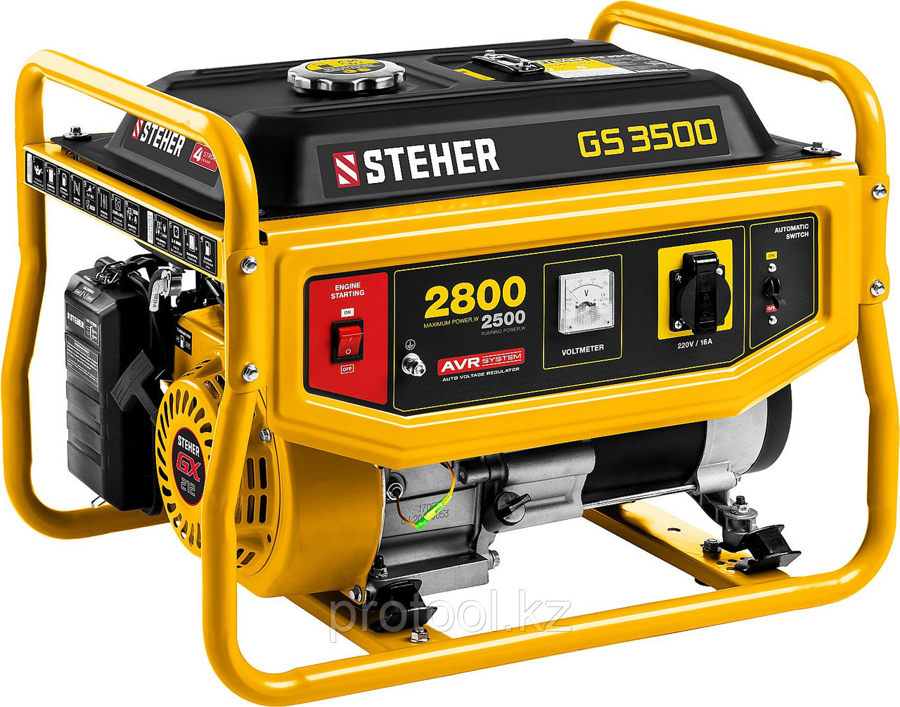 GS-3500 бензиновый генератор, 2800 Вт, STEHER - фото 1 - id-p90783808