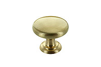 Ручка кнопка диаметр 32 мм, отделка золото матовое, фото 1