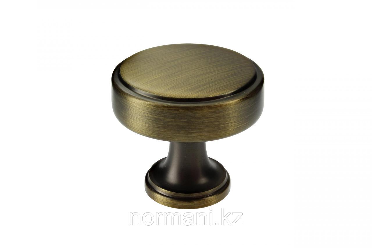 Ручка кнопка диаметр 35мм, отделка бронза, фото 1