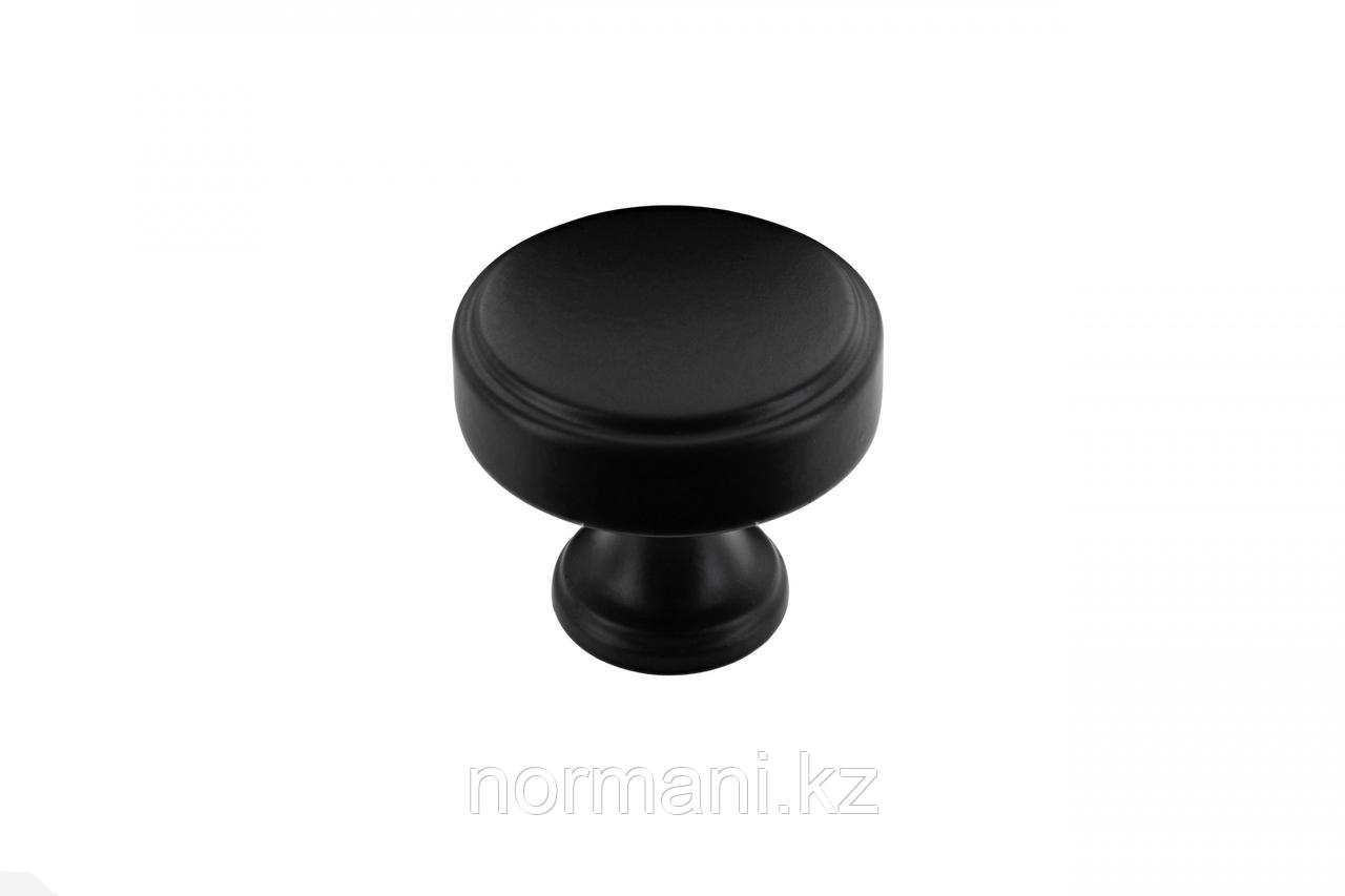 Ручка кнопка диаметр 35мм, отделка черный матовый