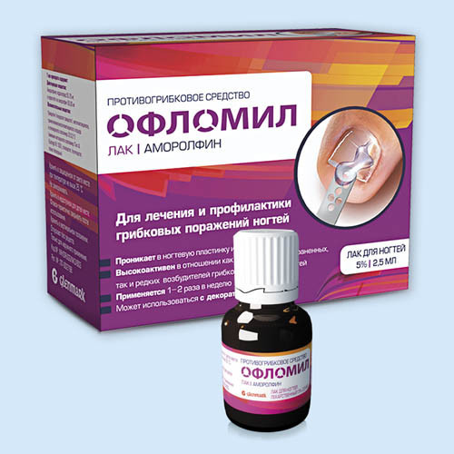Офломил 5% 2,5 мл лак д/ногтей